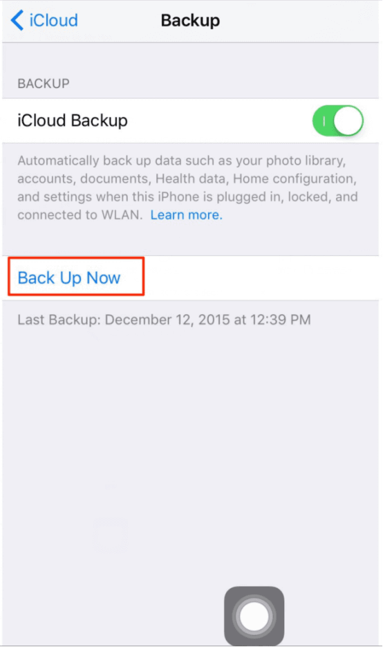 Back up iMessages to iCloud.