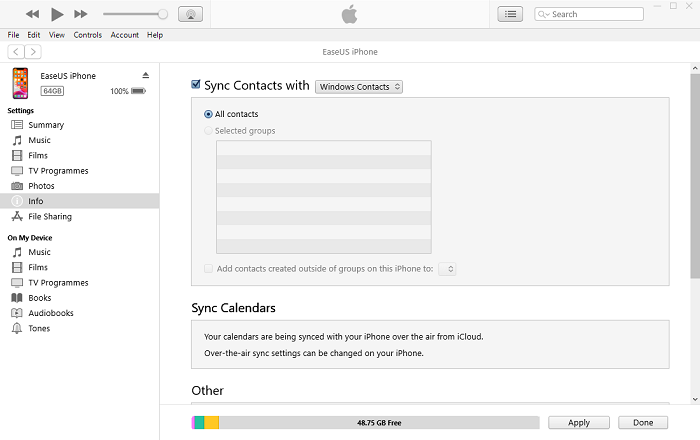 Sync iPhone contacts to computer