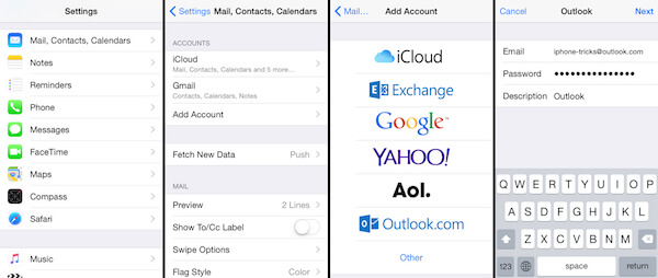 Sync Outlook contacts on iPhone