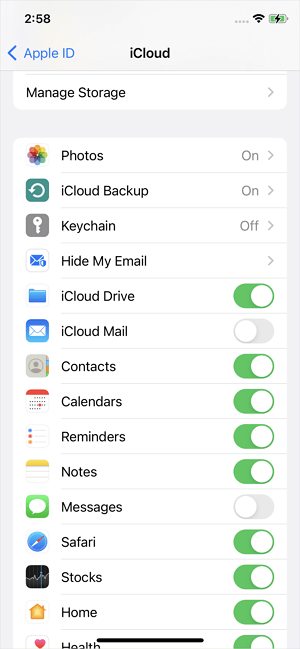 Choose iCloud photos