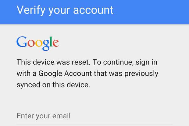 this device was reset