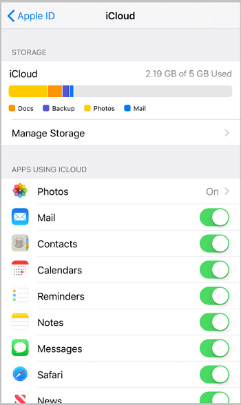 How to transfer files from iPhone to iPad via iCloud settings