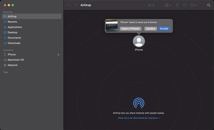 How to transfer photos from iPhone to Macbook via AirDrop