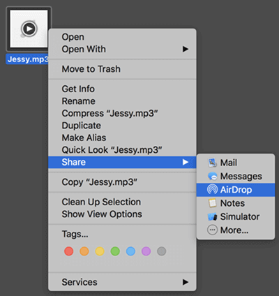 How to transfer MP3 to iPhone with AirDrop