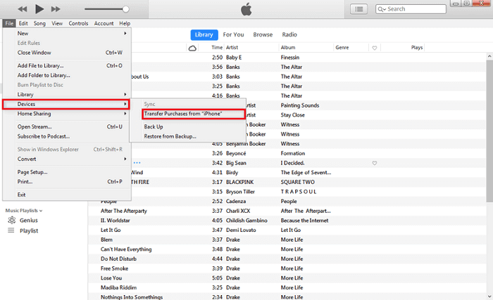 Transfer music from iphone to itunes
