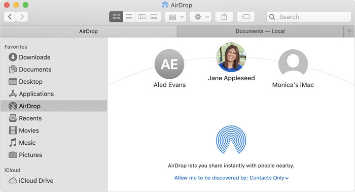 Turn on AirDrop on Mac