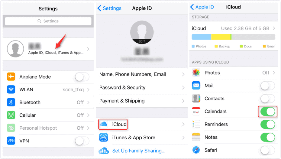 How to sync iPhone and iPad calendar - iOS 10.3 or later