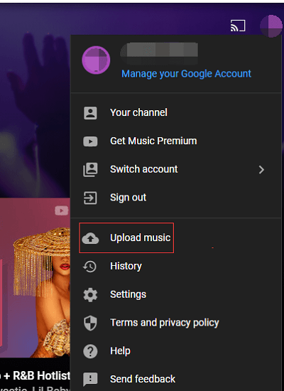 Upload music to YouTube Music