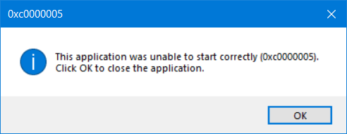 0xc0000005 error