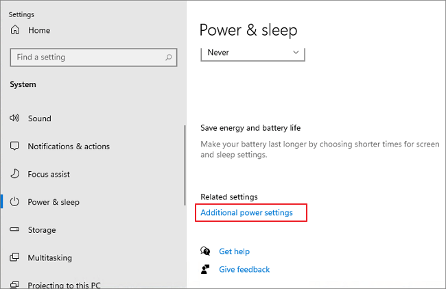 additional power settings