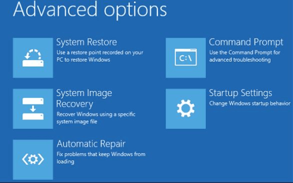 Enter command prompt from advanced startup