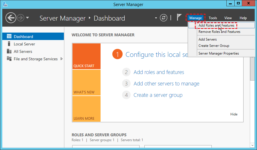 Open Windows Server Manager