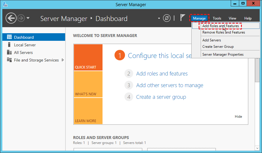 Image of Windows Server Backup install