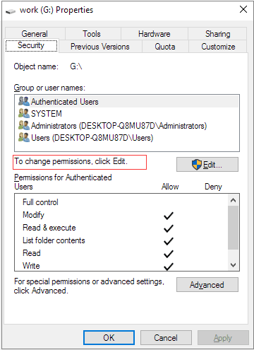 change read/write permission on flash disk/memory card step 1