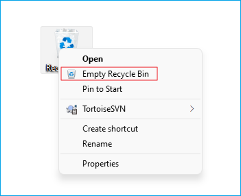 empty recycle bin