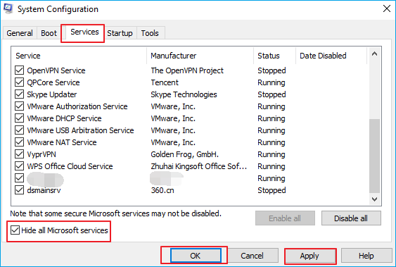 Run Windows 10 Installation in Clean Boot