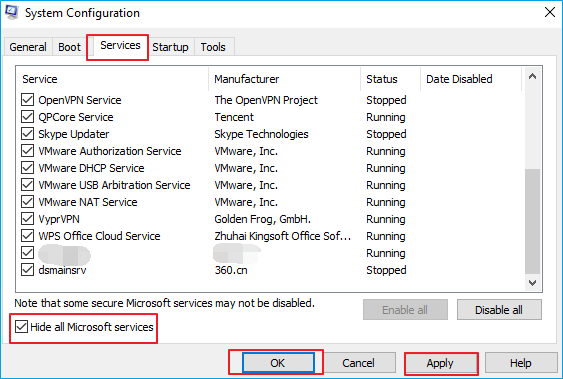 perform a clean boot to fix hard drive transfer stops after few files -2