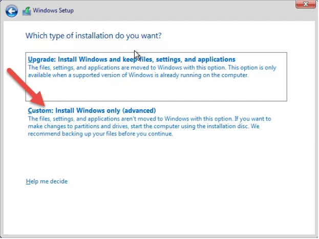 Clean install Windows Server 2016 on virtual machine.