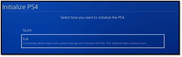 initialze ps4 full