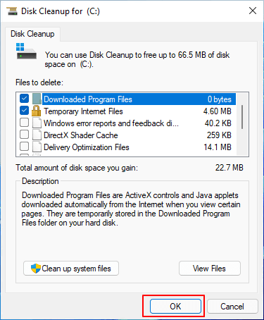 Run Disk Cleanup