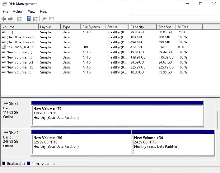 combine SSDs with Disk Management - 1