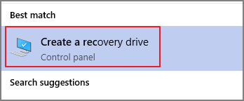 create a recovery drive
