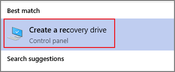 creat a recovery drive
