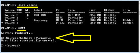 Restore lost EFI partition and fix Windows fail to boot error.