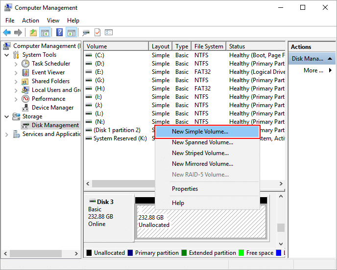 Create new partition