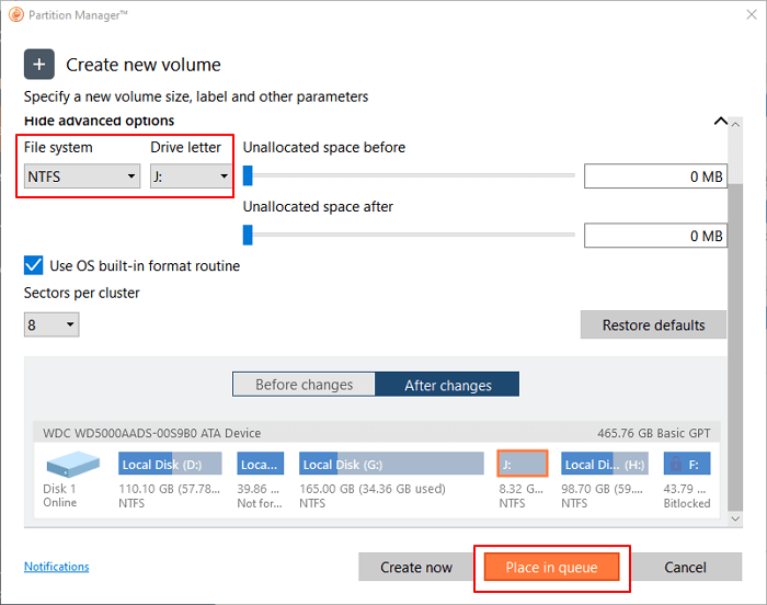 Create partition with paragon partition manger