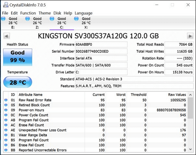 crystal disk info interface