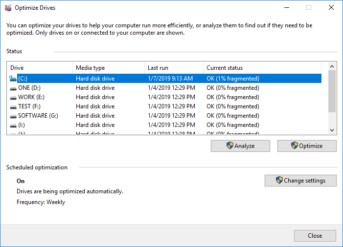 Defragment partition volume.