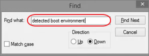 detected boot environment 1
