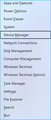 open the Device Manager