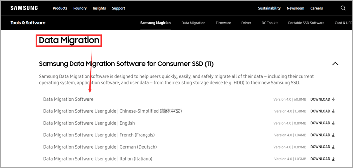 download Samsung Data Migration from website
