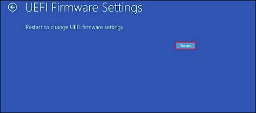 Restart UEFI Firmware settings
