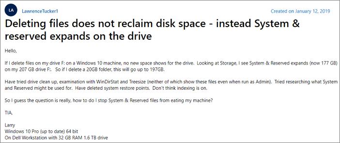 why is my hard drive still full after deleting files?