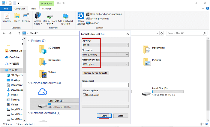 file explorer format