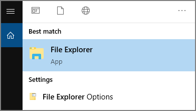 find file explorer from search box