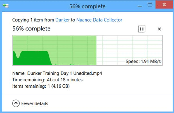 external hard drive stops copying files halfway