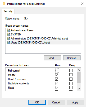 Get permission to access inaccessible device.