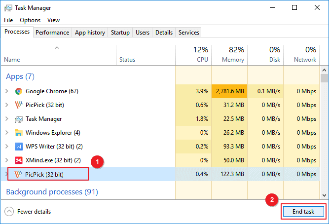 end processes in task manager