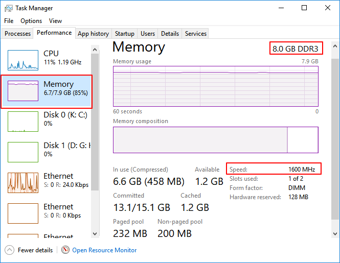 Check physical memory type