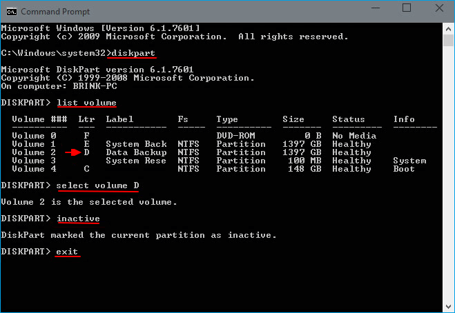 Remove invalid partition table error in CMD.