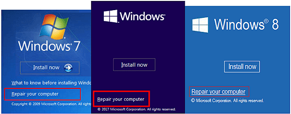 Enable Automatic repair option to fix UEFI error.