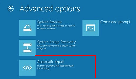 Use Automatic Repair option to fix UEFI boot error.