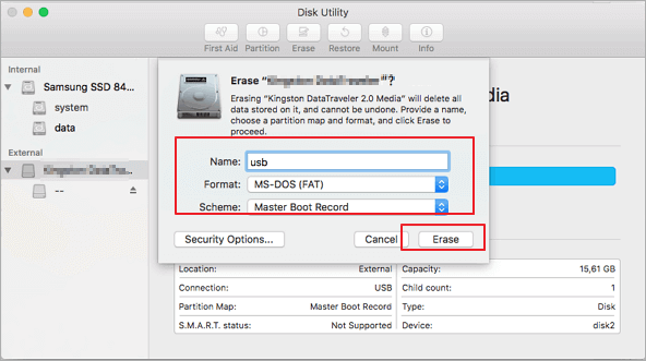 format sandisk sd card to fat 32 on mac