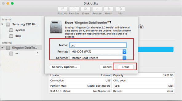 format mini sd card on mac