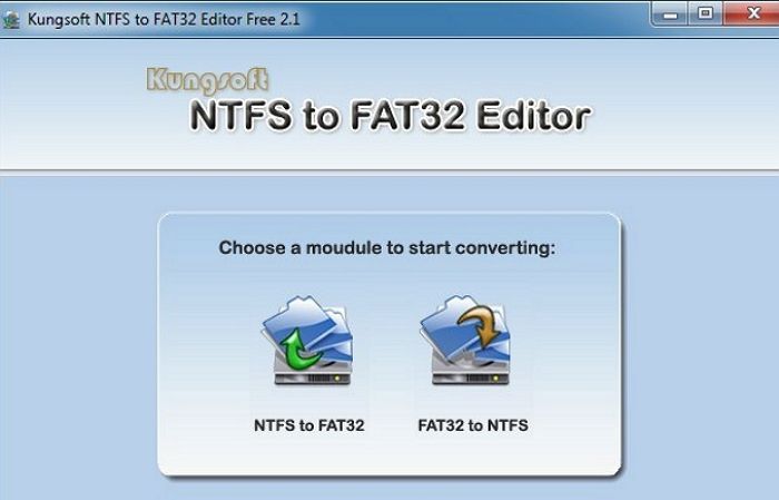 Kungsoft NTFS To FAT32 Editor