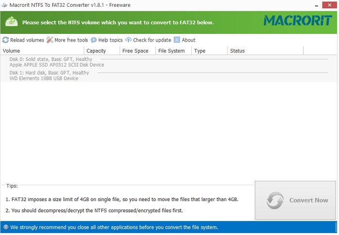 Macrorit NTFS to FAT32 Converter